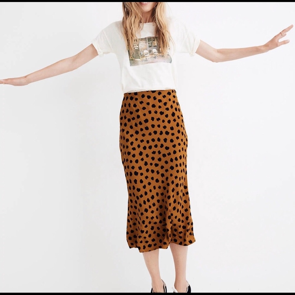 BNWT Madewell Midi Skirt In Painted Spots